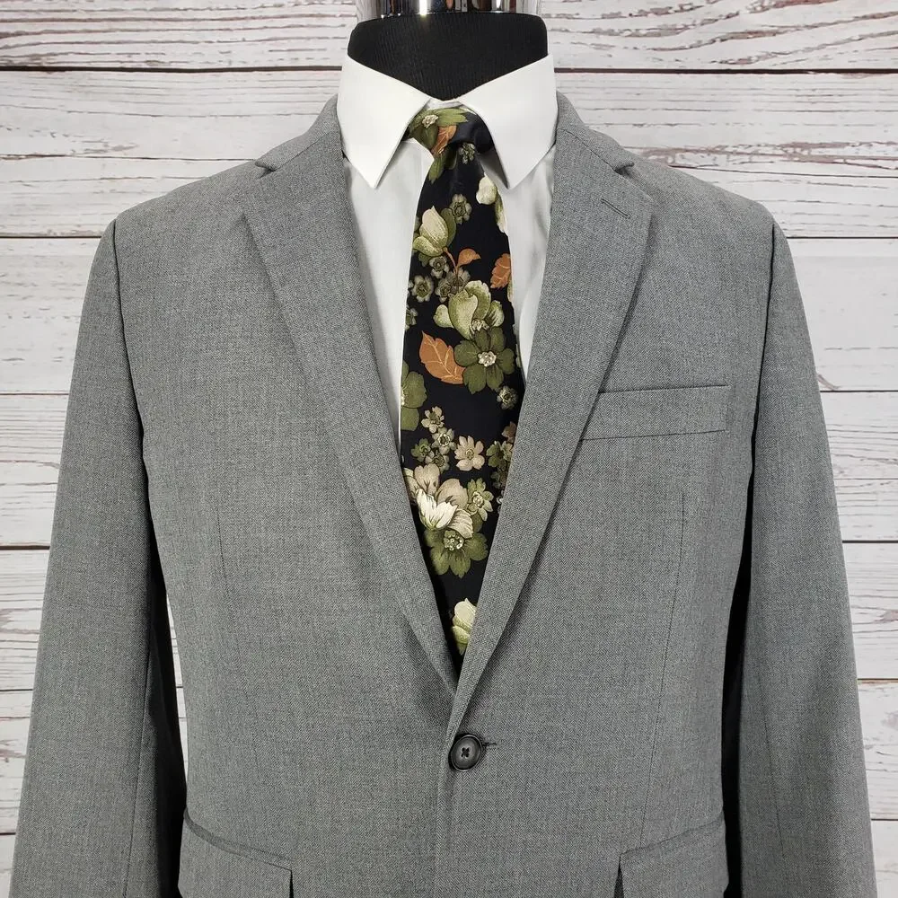 Banana Republic Gray Herringbone Standard Fit Sportscoat Blazer Jacket 40R